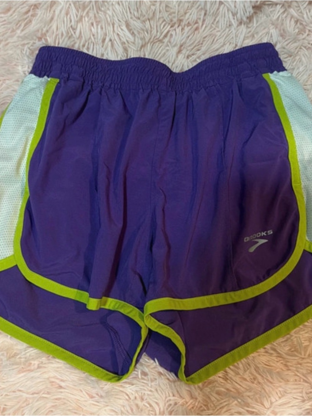 Brooks Women's Purple Running Shorts with Lime Trim